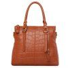Fashion Solid Color and Embossing Design Women's Tote Bag - Brun 