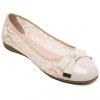 Graceful Lace and Bow Design Women's Flat Shoes - Abricot 37