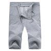 Casual Solid Color Men's Inclined Zip Design Shorts - Gris L