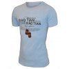 T-shirt col rond Lettres motif imprimé à manches courtes hommes  's - Bleu clair XL