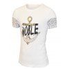 T-shirt col rond Lettre et Anchor motif imprimé à manches courtes hommes s ' - Blanc M
