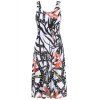 Trendy Scoop Neck Belted Print Dress Tank pour les femmes - multicolore XL