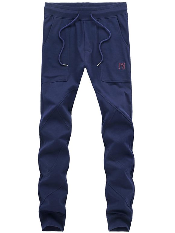 Casual Slim Fit Lace-Up Delicate Conception Hommes d  'Jogger Pants - Bleu XL