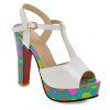 Trendy Peep Toe and Polka Dots Design Women's Sandals - Blanc 37