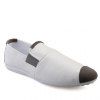 Stylish Colour Block and Elastic Design Men's Casual Shoes - Blanc 44