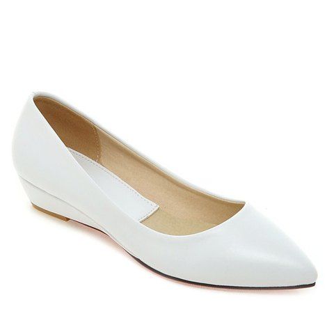 Chaussures plates Simple Slip-On et pointu design Femmes  's - Blanc 38