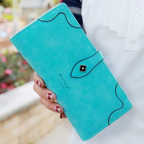 Lettre Sweet and Stitching design femme d  'embrayage Wallet - Turquoise 