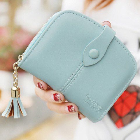 Trendy Tassel et Solid Color Design Les femmes s ' Small Wallet - Bleu clair 