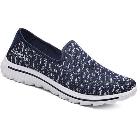 Sports Style Stitching and Slip-On Design Men's Casual Shoes - Bleu profond 44