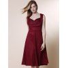 Retro Sleeveless Sweetheart Neck Spliced A-Line Women's Dress - WINE RED M