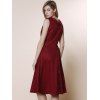 Retro Sleeveless Sweetheart Neck Spliced A-Line Women's Dress - WINE RED M
