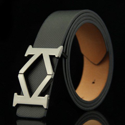 Style forme Aspectant Lettre K alliage Agrémentée Men 's Belt - Noir 