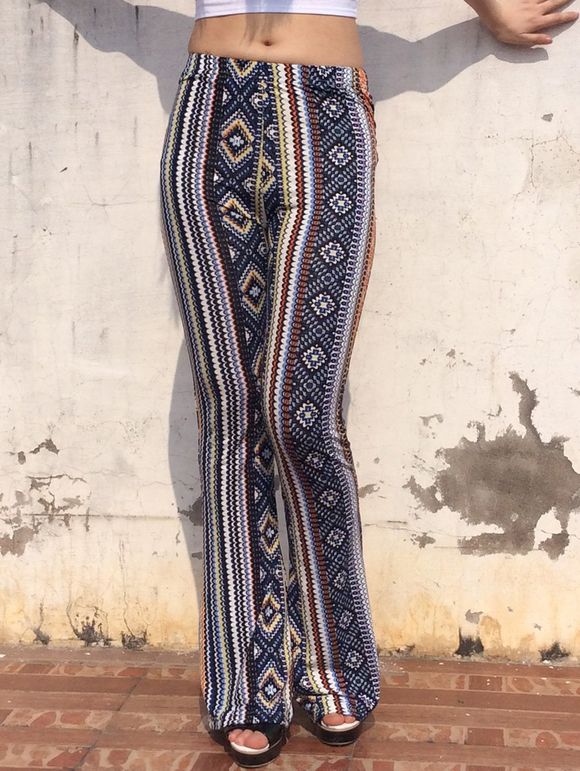 Pantalon Collant Multicolore Femme Imprimé Géométrique Vintage à Taille élastique - multicolore ONE SIZE(FIT SIZE XS TO M)