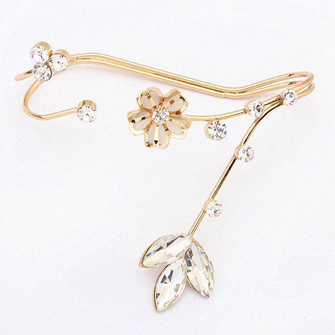 Feuille Bracelet Chic strass fleur pour les femmes - d'or 