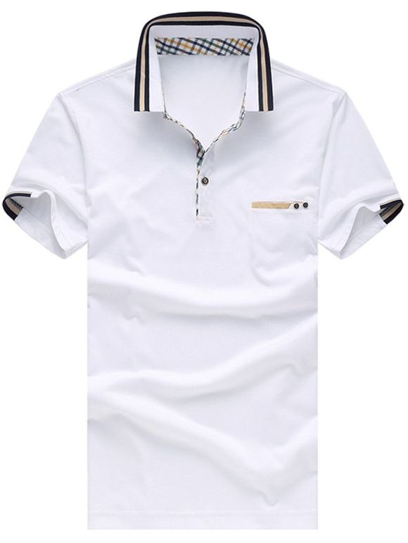 Men 's  Casual Taille Plus Manches courtes T-shirt couleur unie - Blanc 3XL