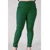 Haute-Waisted Stretchy Plus Size Pants mode - vert foncé 2XL