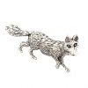 Retro Embossed Wolf Double Fingers Ring For Women - Argent 