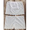 Simple Tube Blanc Bustier Top + Solide Twinset Colorions Drawstring Shorts Femmes - Blanc S