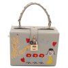 Trendy Rivets and Embroidery Design Women's Crossbody Bag - Gris Clair 