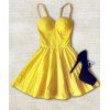 Straps Vintage Robe de couleur unie pour les femmes - Deep Yellow M