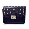 Ladylike Solid Color and Chain Design Women's Crossbody - Noir 