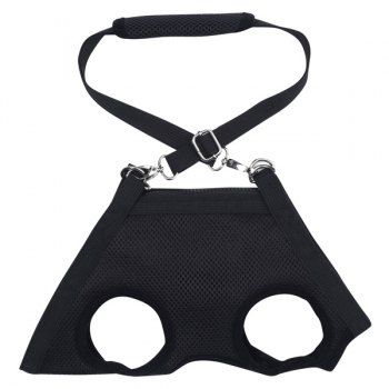 

Fashionable Solid Color Mesh Fabric Multifunctional Pet Dog Bag, Black