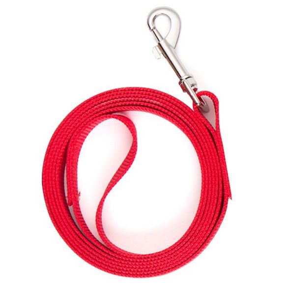 Polyester solide Couleur Simple Extended Dog Pet Leash - Rouge S