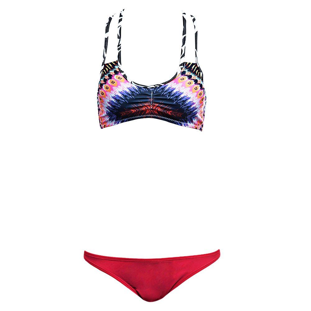 

Colormix Bikini Set For Women, Red