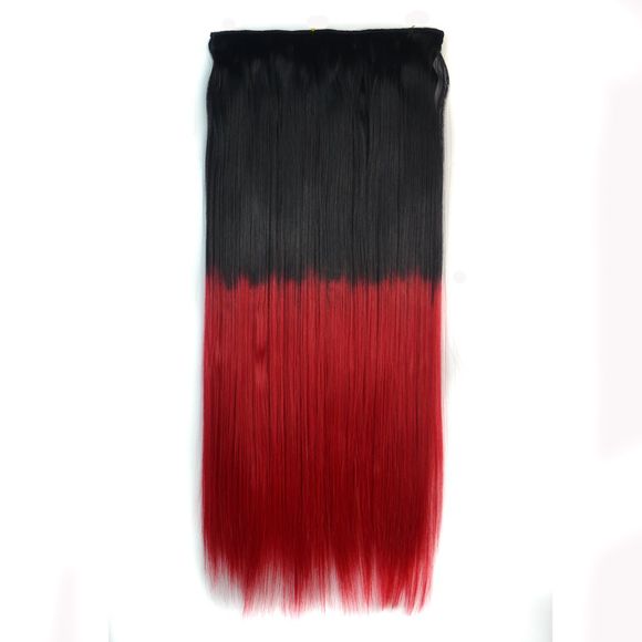 Fashion Clip In Capless Silky Straight Ombre Color Hair Extension For Women - Noir Rouge Ombre 1BTRED 