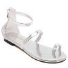Casual Patent Leather and Sandals Zipper design Femmes  's - Argent 39