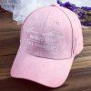 s 'Baseball Cap Suede Chic Lettres Broderie Solide Couleur Femmes - Rose 