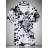s 'Peinture Fashion Turn Down Collar Men  Shirt - Blanc 2XL