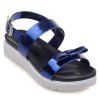 Fashionable Bowknot and Patent Leather Design Women's Sandals - Bleu 39