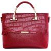 Fashionable Metallic and Embossing Design Women's Tote Bag - Rouge vineux 
