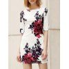 Trendy Round Collar Skinny Floral Print Women's Dress - Blanc S