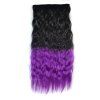 Vogue Ombre Color Long Fluffy Corn Hot Curly sans caoutchouc Synthétique Extension de cheveux pour les femmes - Noir Violet Ombre 1BT51P 