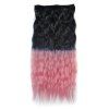 Vogue Ombre Color Long Fluffy Corn Hot Curly sans caoutchouc Synthétique Extension de cheveux pour les femmes - Noir Rose Ombre 1BT2311 