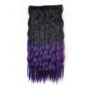 Vogue Ombre Color Long Fluffy Corn Hot Curly sans caoutchouc Synthétique Extension de cheveux pour les femmes - Noir et Violet 