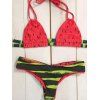 Chic String Watermelon Print Bikini For Women - RED L