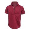 Polo T-shirt adapté Vogue Turn-down col couleur unie manches courtes pour les hommes - Rouge Foncé M