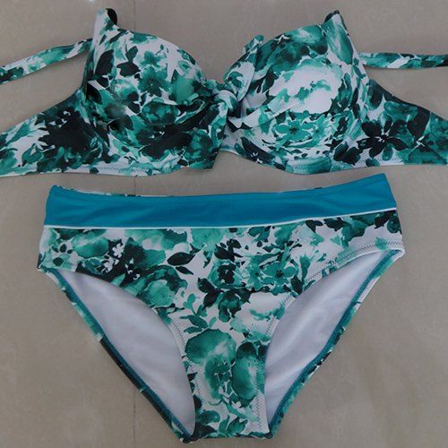 

Floral Push Up Underwire Bikini Set, Green