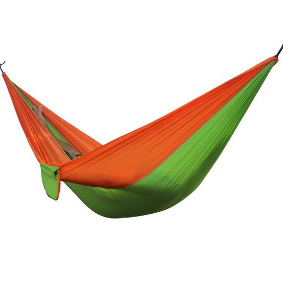 Haute qualité Portable jardin camping en plein air Parachute Tissu Couleur Matching Hammock - Tangerine 