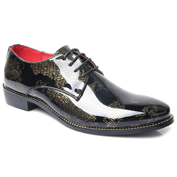 Stylish Color Block et Lace-Up Design Men's Formal Shoes - Jaune 39