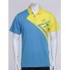 Color Block Splicing col rabattu manches courtes hommes  's Sports Polo T-Shirt - Bleu M