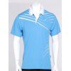 Linellae Imprimer Turn-Down Collar manches courtes hommes  's Sports Polo T-Shirt - Bleu M