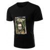 T-shirt homme Cartoon 3D Print Design col rond manches courtes hommes s ' - Noir XL