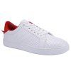 White Style Sport and Lace-Up Design Men  's Souliers - Rouge 42