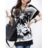 Casual Floral Printed Loose-Fitting Belted T-Shirt For Women - Noir ONE SIZE(FIT SIZE XS TO M)