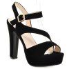 Plate-forme Trendy et sandales en daim design femmes  's - Noir 34
