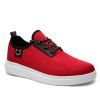 Simple Smiley Face and Lace-Up Design Men's Casual Shoes - Rouge 44